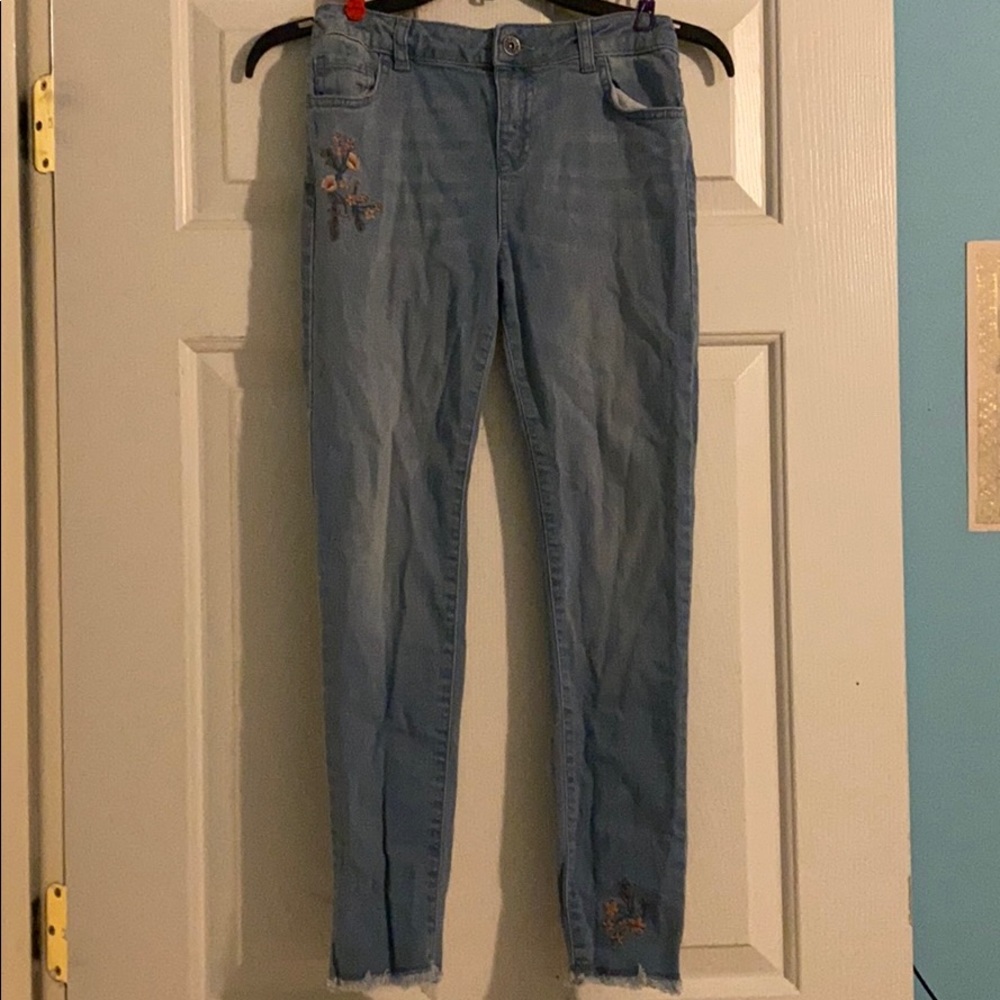 Girls floral embroidered jeans
